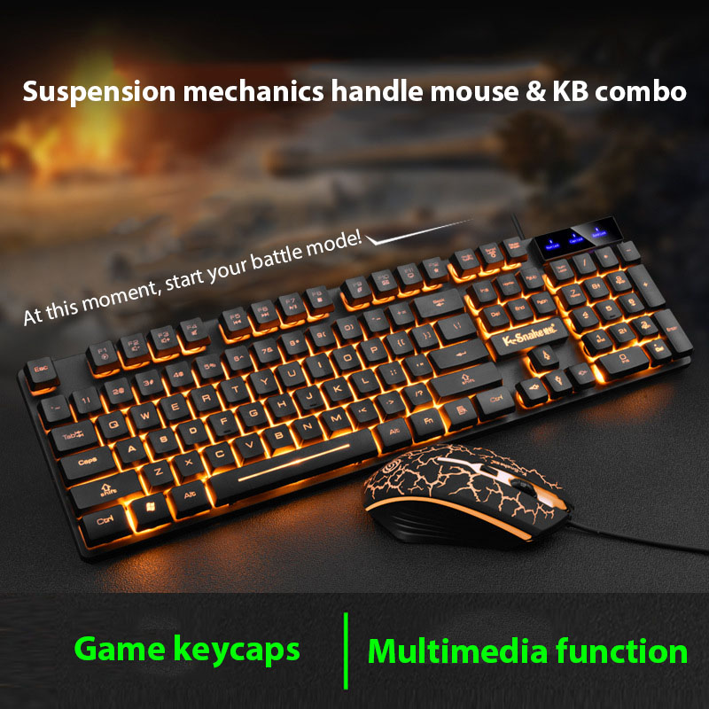 Gaming Keyboard Mouse Wireless - KM320 toetsenbord- en muisset Waterdicht lichtgevend