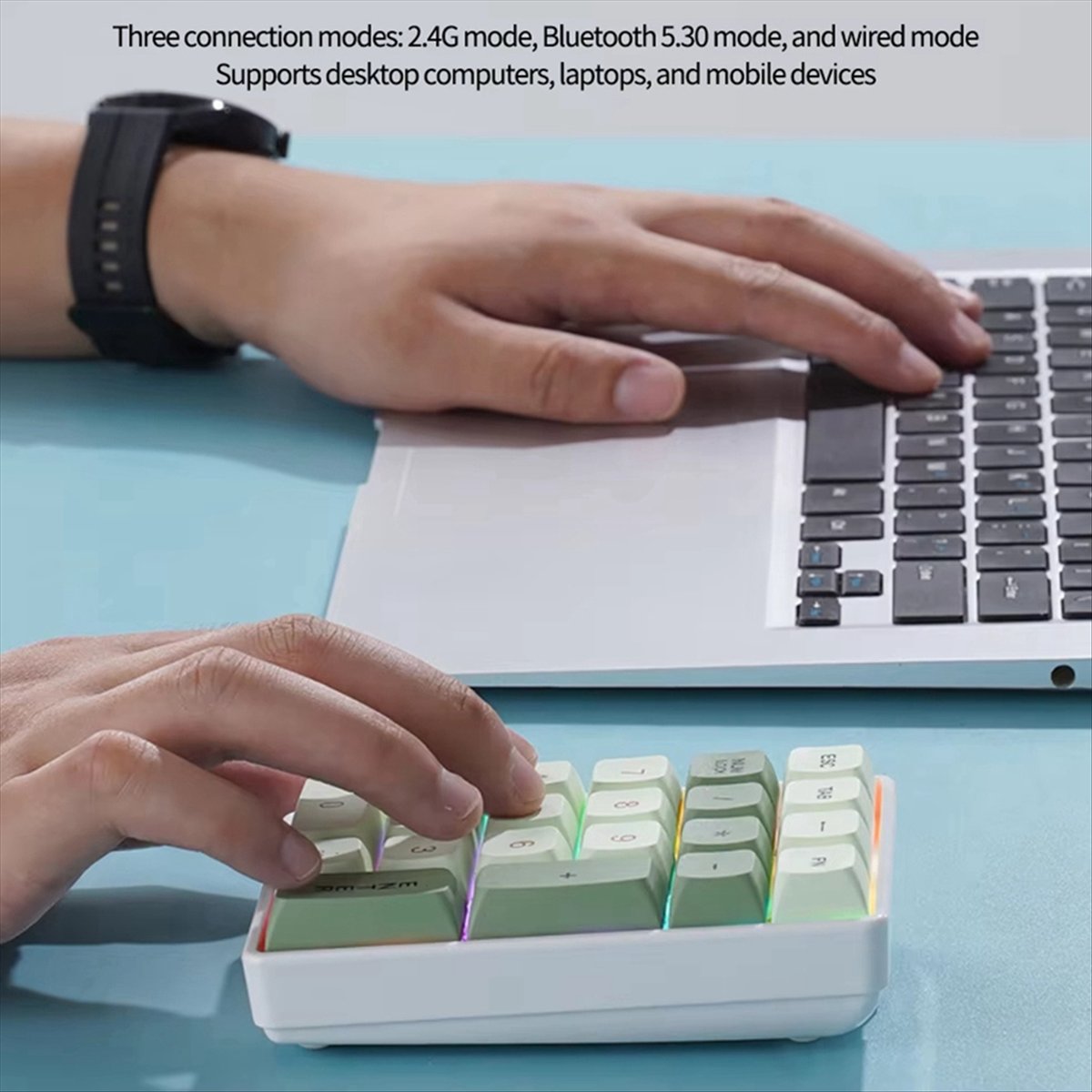 Gaming Keyboard Number Pad - N86R 21-toetsen mini-toetsenbord 2.4G draadloos numeriek