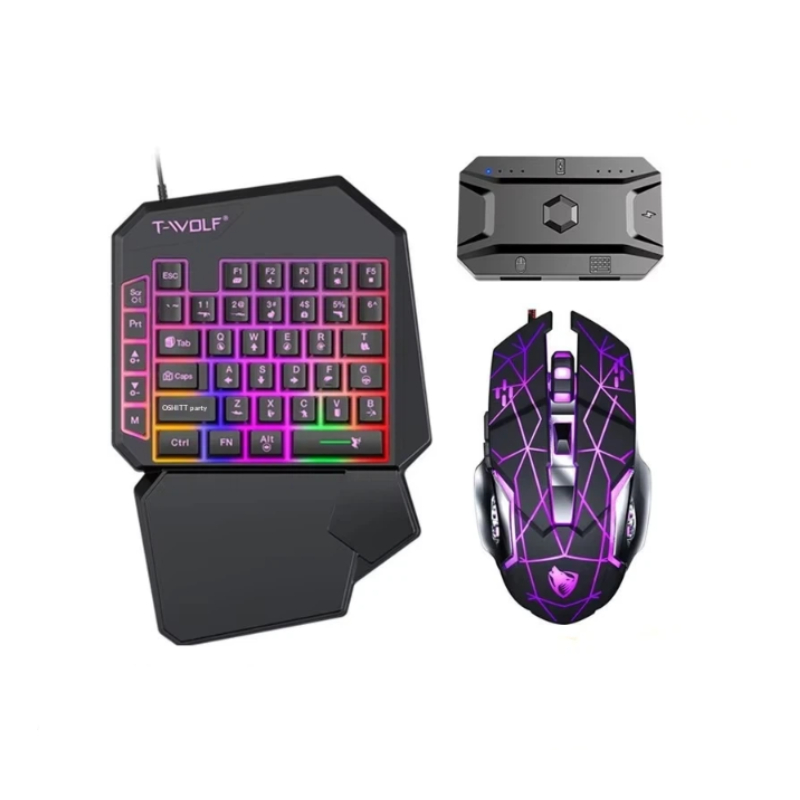 Gaming Keyboard And Mouse For Xbox - T-Wolf Tf950 5-in-1 éénhands gaming keyboard-muis