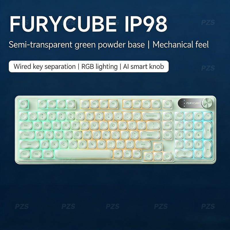 Gaming Keyboard Ip98 - FURYCUBE IP98 Bedraad gaming-membraantoetsenbord RGB doorschijnende