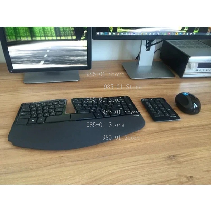 Gaming Keyboard Mouse Wireless - Draadloos toetsenbord- en muisset, ergonomische desktopcombo