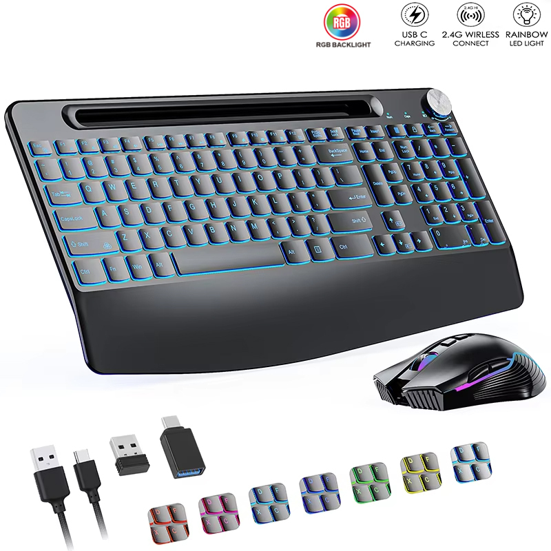 2.4G&Type-C draadloze toetsenb - Gaming Keyboard Mouse Set recensie en prijs