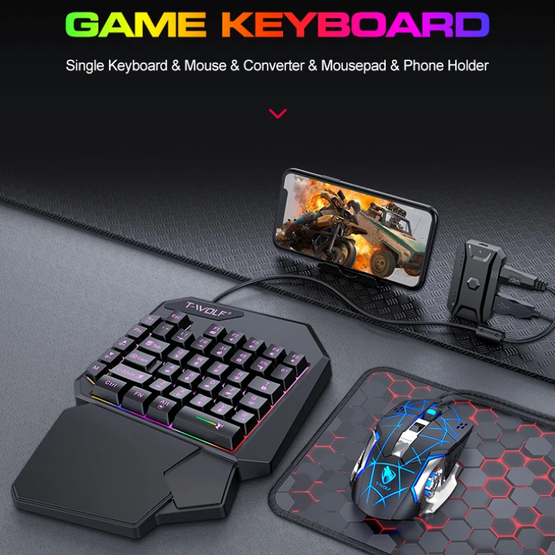 T-WOLF Tf900 One-Handed Keyboa - Gaming Keyboard Mobile recensie en prijs