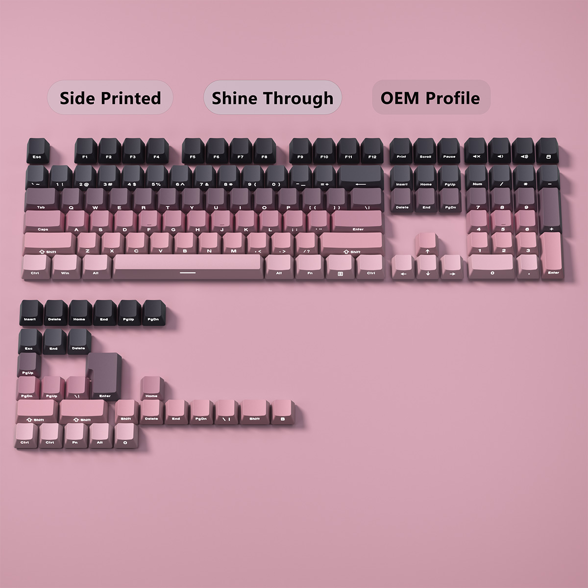 Gradient Keycaps Zijwaarts bed - Gaming Keyboard Typewriter recensie en prijs