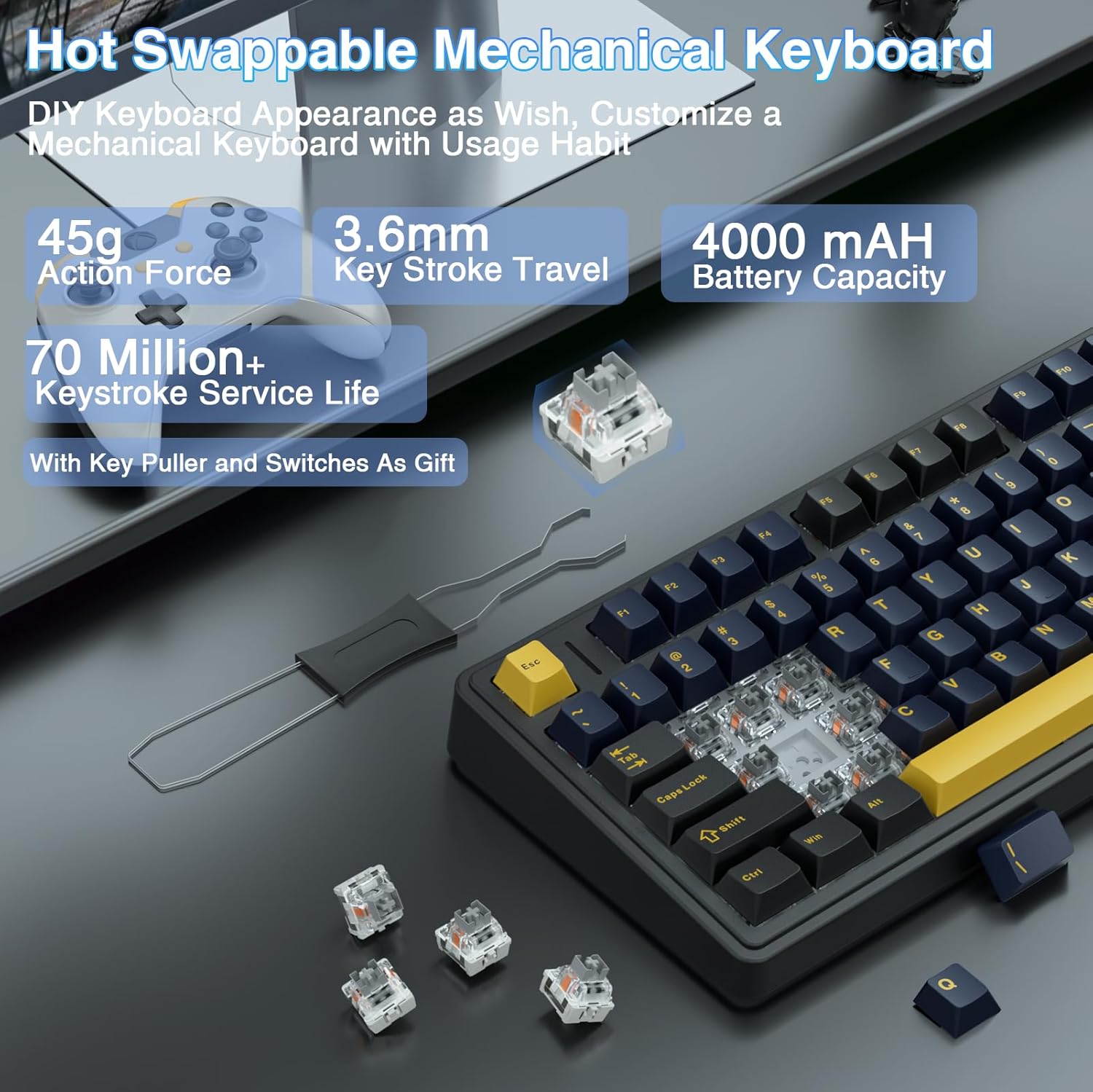 Aula F75 mechanisch toetsenbor - Gaming Keyboard Number Pad recensie en prijs