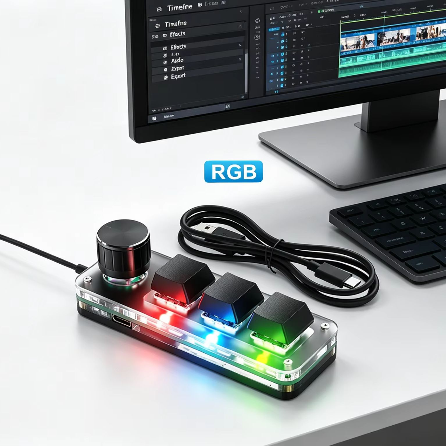 Programmeerbare 3-toetsen macr - Gaming Keyboard Number Pad recensie en prijs