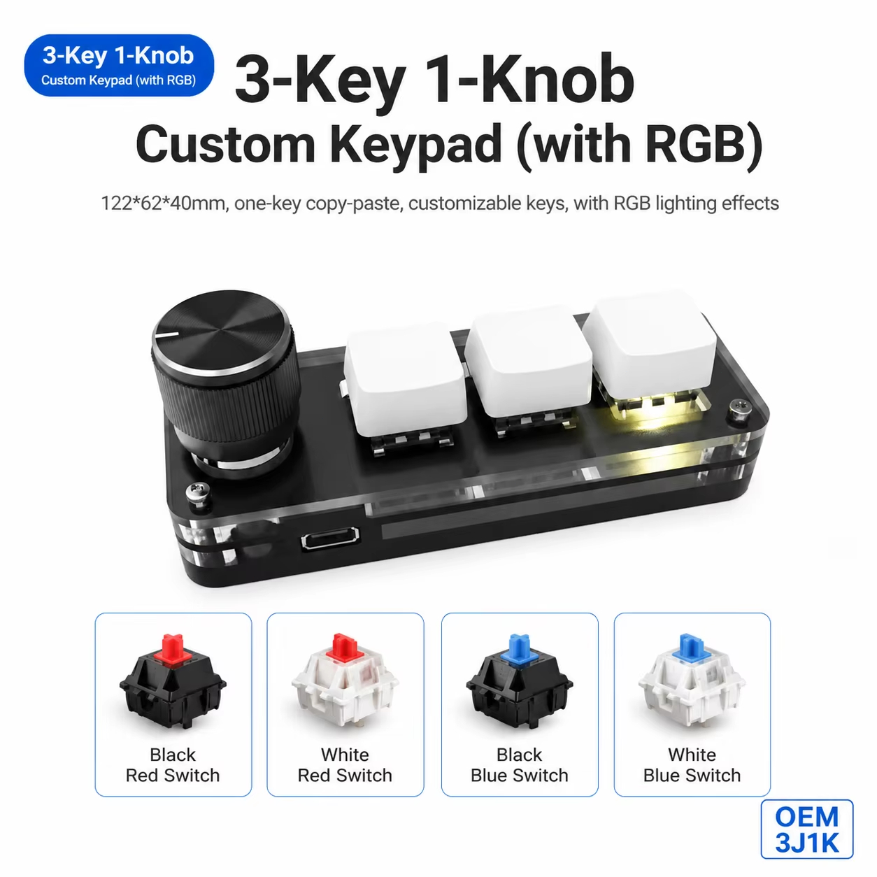 Programmeerbare 3-toetsen macr - Gaming Keyboard Number Pad recensie en prijs