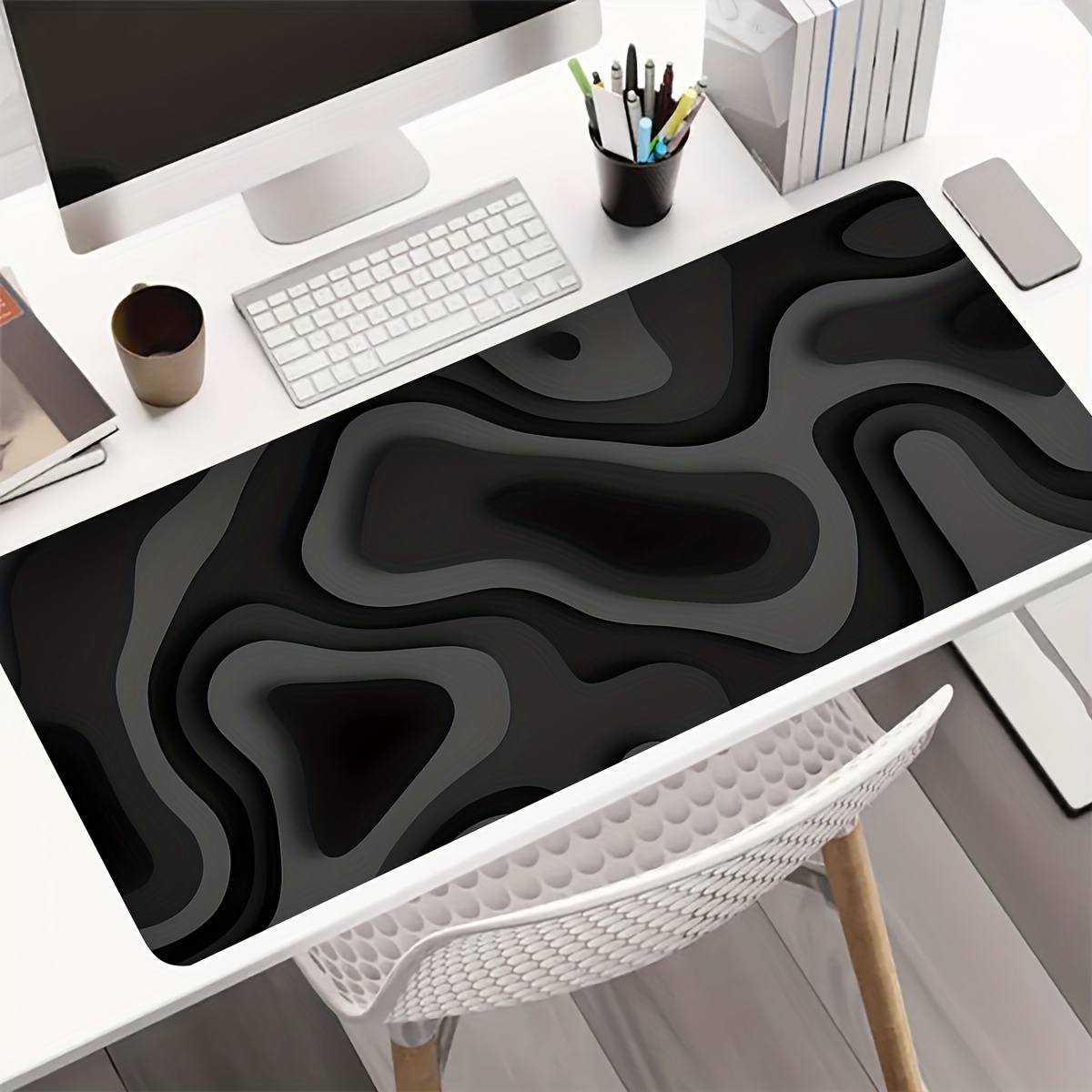 Zwart-grijs swirl design grote - Gaming Keyboard Brand recensie en prijs